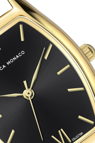 Relógio de quartzo em aço e diamante - Dourado e preto