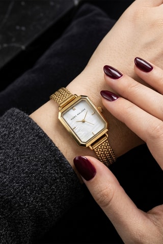 Montre à quartz en acier - Doré et blanc - Marc Malone