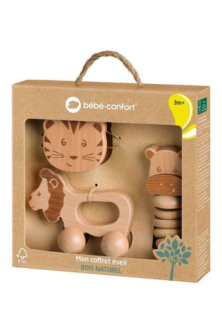 Coffret de 3 brinquedos de estimulação em madeira - A partir dos 3 meses