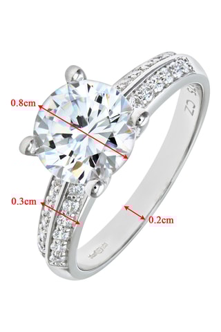 Bague - Or blanc et zircons