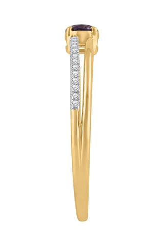 Bague - Or jaune, iolite et diamants