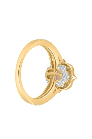 Bague - Or jaune, citrine et diamants