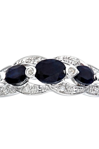 Bague - Or blanc, saphirs et diamants