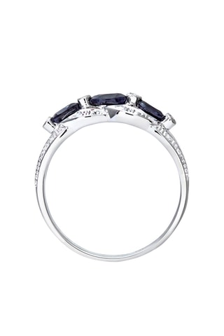 Bague - Or blanc, saphirs et diamants