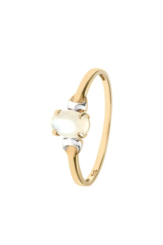 Bague - Or jaune, or blanc et perle naturelle