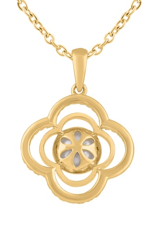 Collier - Or jaune, diamants et perle de culture d'eau douce