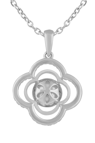 Collier - Or blanc, diamants et perle de culture d'eau douce