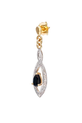 Boucles d'oreilles - Or jaune, saphirs et diamants