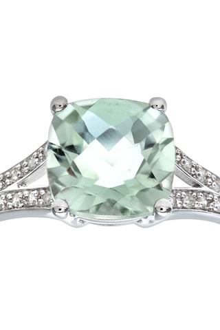 Bague - Or blanc, améthyste et diamants