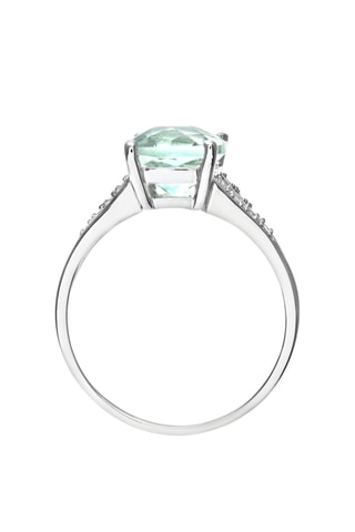 Bague - Or blanc, améthyste et diamants