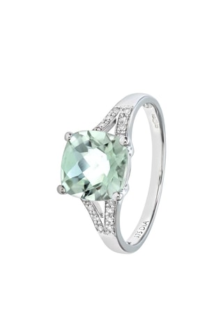 Bague - Or blanc, améthyste et diamants