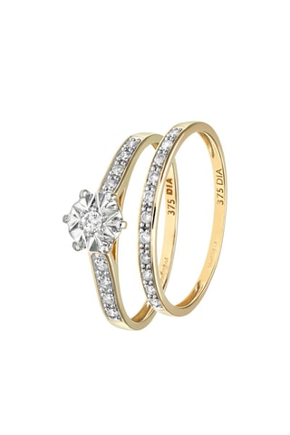 2 alliances - Or jaune et diamants