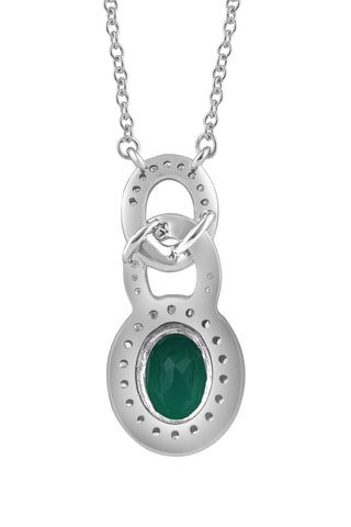 Collier - Or blanc, onyx et diamants