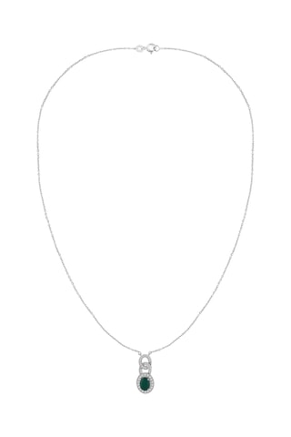 Collier - Or blanc, onyx et diamants