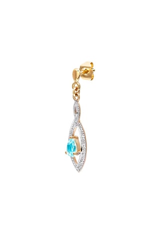 Boucles d'oreilles - Or jaune, diamant et topaze