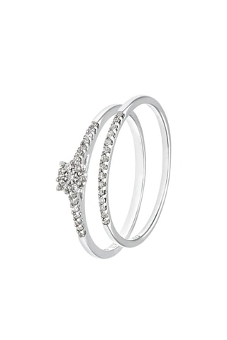 2 alliances  -  Or blanc et diamants