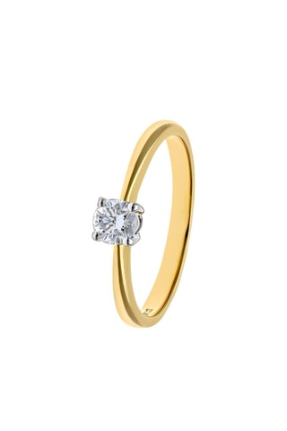 Solitaire - Or jaune et diamant