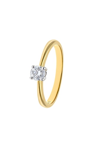 Solitaire - Or jaune et diamant
