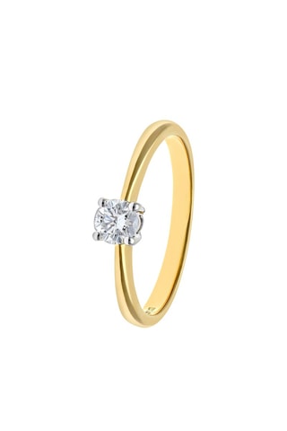 Solitaire - Or jaune et diamant