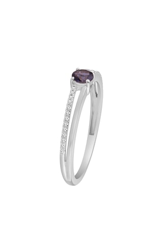 Bague - Or blanc, iolite et diamants