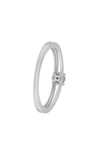 Bague - Or blanc, iolite et diamants
