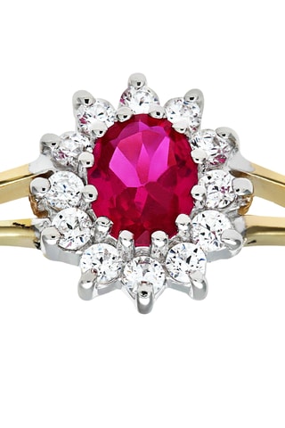 Bague - Or jaune, or blanc, diamants et rubis