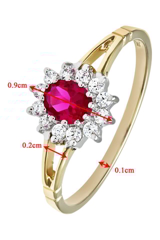 Bague - Or jaune, or blanc, diamants et rubis