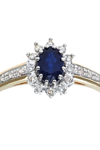 Bague - Or jaune, saphir et diamants