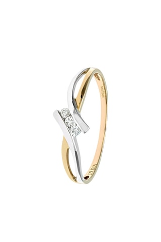 Bague  - Or blanc, or jaune et diamants
