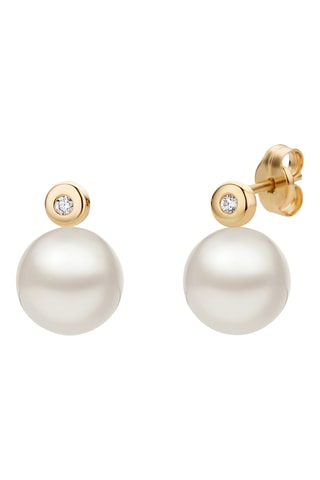 Puces - Or jaune, diamants et perles de culture d'eau douce