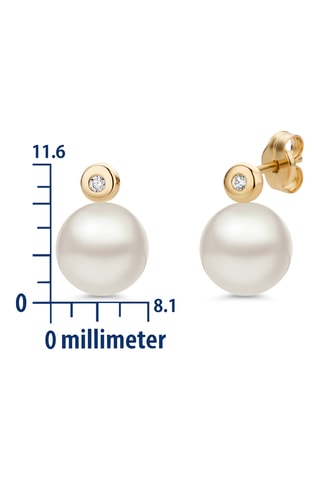 Puces - Or jaune, diamants et perles de culture d'eau douce