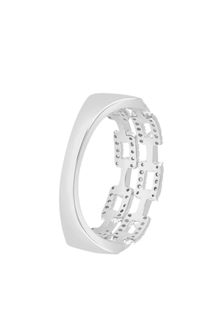 Bague - Or blanc et diamants