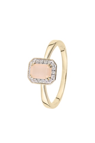 Bague - Or jaune, diamants et opale