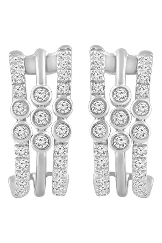 Boucles d'oreilles - Or blanc et diamants