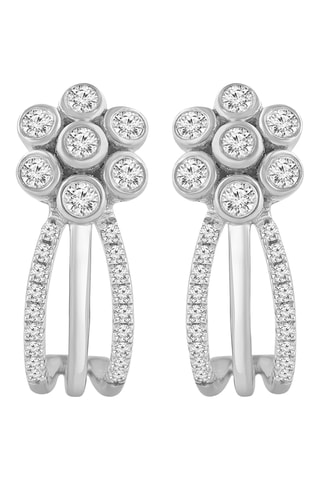 Boucles d'oreilles - Or blanc et diamants