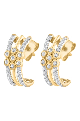 Boucles d'oreilles - Or jaune et diamants