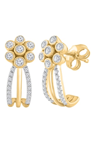 Boucles d'oreilles - Or jaune et diamants
