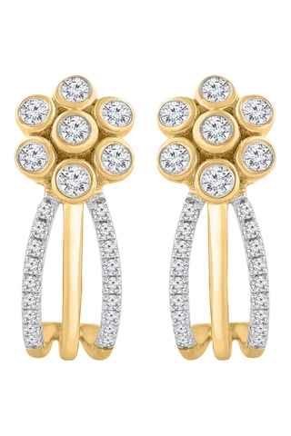 Boucles d'oreilles - Or jaune et diamants