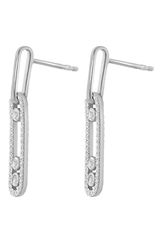 Boucles d'oreilles - Or blanc et diamants