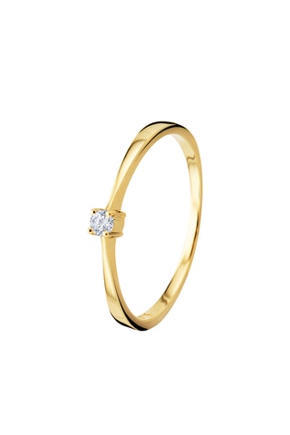 Solitaire - Or jaune et diamant