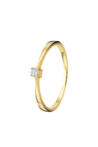 Solitaire - Or jaune et diamant