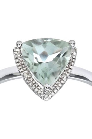 Solitaire - Or blanc, diamants et améthyste