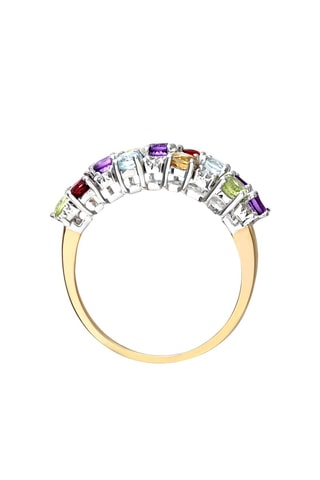 Bague - Or jaune, améthystes, péridots, topazes, citrines, grenats et diamants