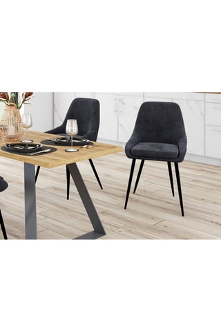 Chaises Olivia en velours  et pieds en métal  - 47,5 x 79 x 54 cm – lot de 2