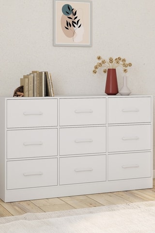 Commode 9 tiroirs Uma - 113 x 30 x 70 cm