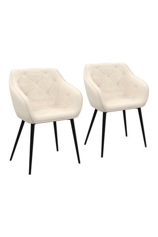 2 fauteuils Julia - Crème et noir - Velours