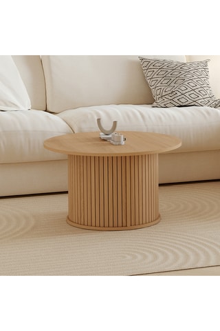 Table basse ronde Albane pieds lattes