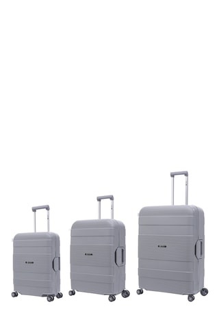 Set de 3 valises Ocean (S/M/L) - 55/64/77 cm - Gris clair