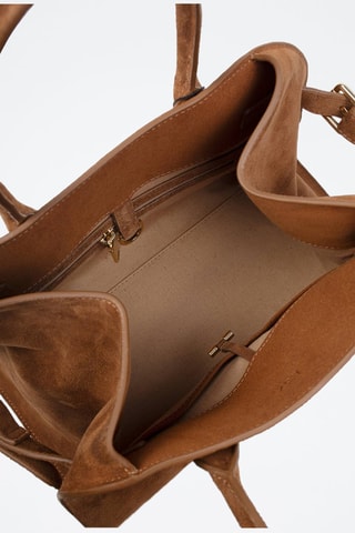 Nubuck Handtas Bon Voyage Mini - Bruin