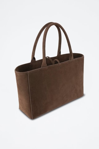 Nubuck Handtas en Clutch Simply Modern - Bruin